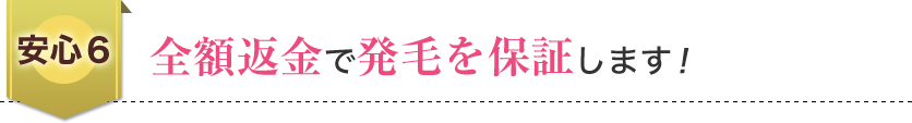 全額返金で発毛を保証します！